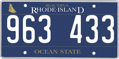 RI license plate 963433