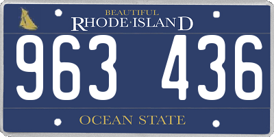 RI license plate 963436