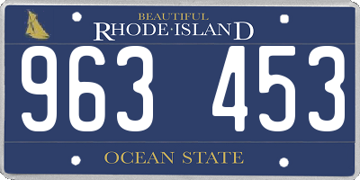 RI license plate 963453
