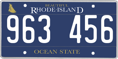 RI license plate 963456