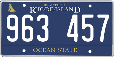 RI license plate 963457