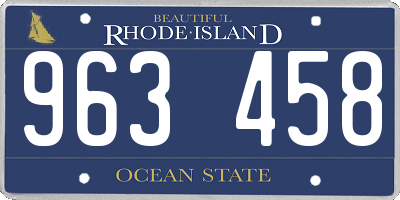 RI license plate 963458