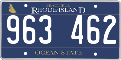 RI license plate 963462