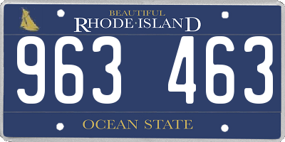 RI license plate 963463