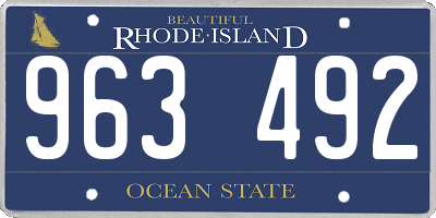 RI license plate 963492