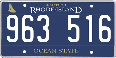 RI license plate 963516