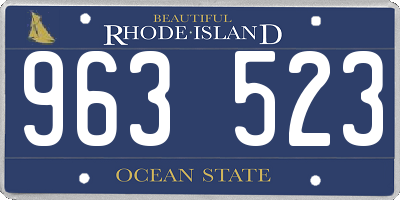 RI license plate 963523