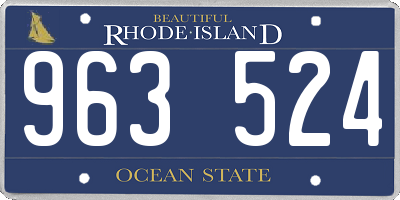 RI license plate 963524