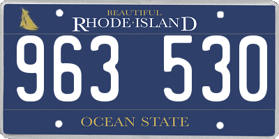 RI license plate 963530