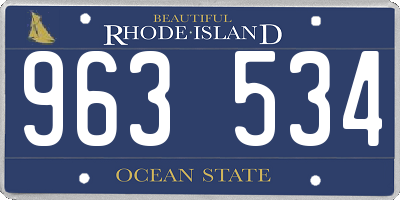 RI license plate 963534