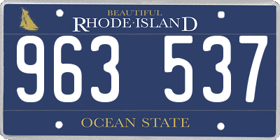 RI license plate 963537