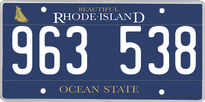 RI license plate 963538