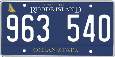 RI license plate 963540