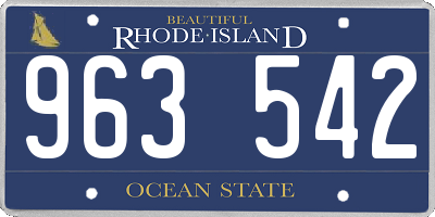 RI license plate 963542