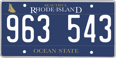 RI license plate 963543