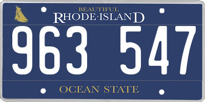 RI license plate 963547