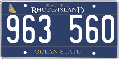 RI license plate 963560