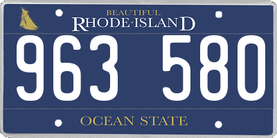 RI license plate 963580