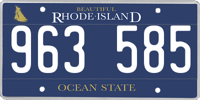RI license plate 963585