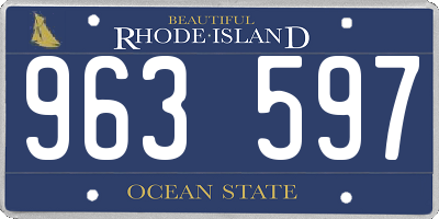 RI license plate 963597