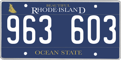 RI license plate 963603