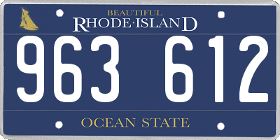 RI license plate 963612