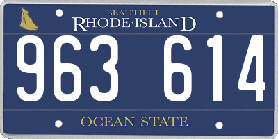 RI license plate 963614