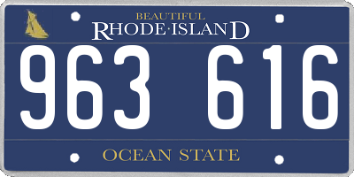 RI license plate 963616