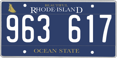 RI license plate 963617