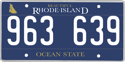 RI license plate 963639