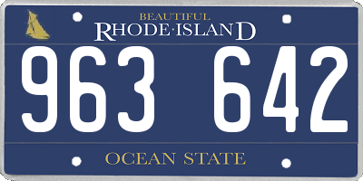RI license plate 963642