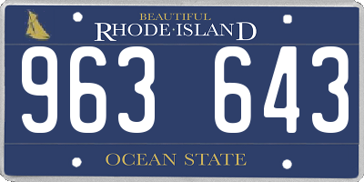 RI license plate 963643
