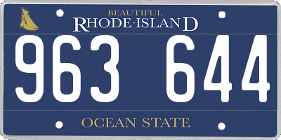 RI license plate 963644