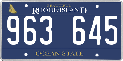 RI license plate 963645
