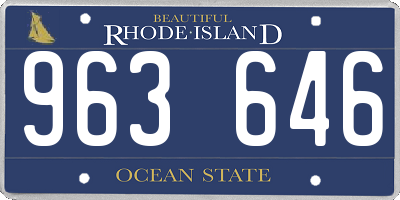 RI license plate 963646