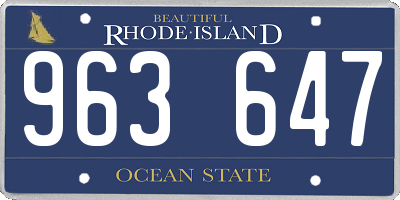 RI license plate 963647