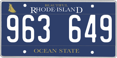 RI license plate 963649
