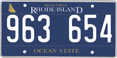 RI license plate 963654