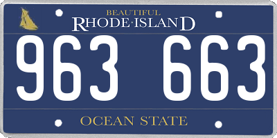 RI license plate 963663