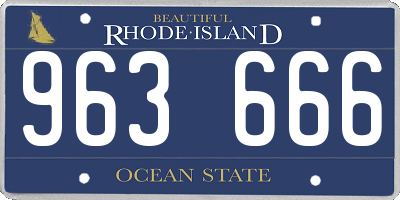 RI license plate 963666