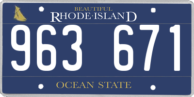 RI license plate 963671