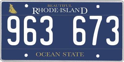 RI license plate 963673