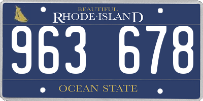 RI license plate 963678