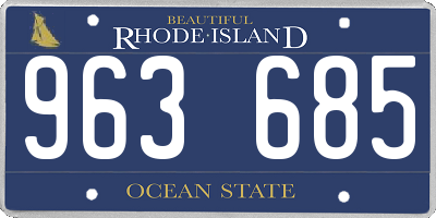 RI license plate 963685