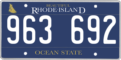 RI license plate 963692