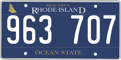 RI license plate 963707