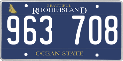 RI license plate 963708