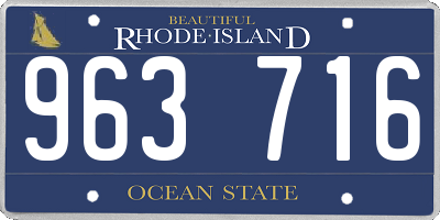 RI license plate 963716