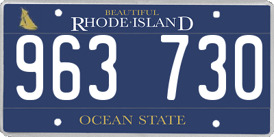 RI license plate 963730