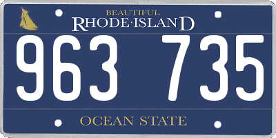 RI license plate 963735